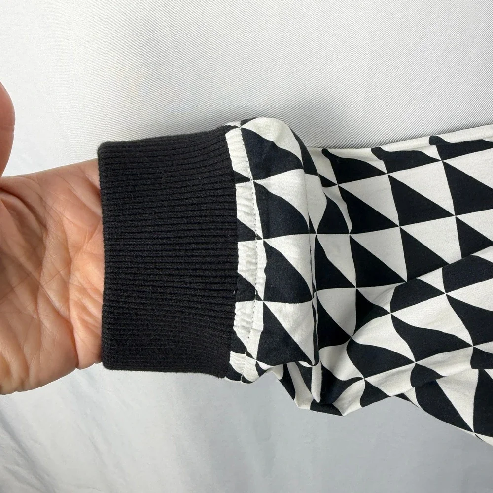 Blvck Scvle Bomber Jacket Mens Large Black White Lightweight Checkered Flag SKA